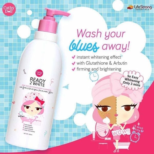 Sữa Tắm Cathy Doll Sáng Da Ready 2 White One Day Whitener Body Cleanser 500ml