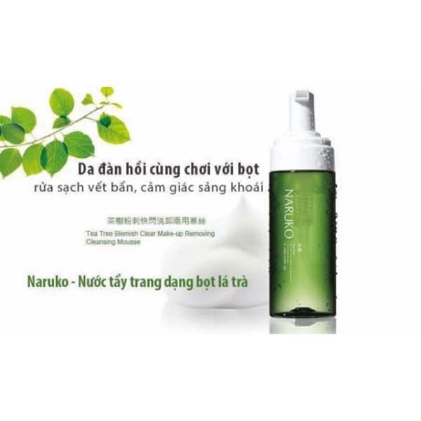 Tẩy trang dạng bọt Naruko Tea Tree Blemish Clear Make-up Removing Cleansing Mousse