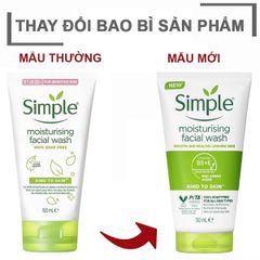 Sữa Rửa Mặt Cấp Ẩm Cho Da Khô Nhạy Cảm Simple Moisturising Facial Wash 150ml