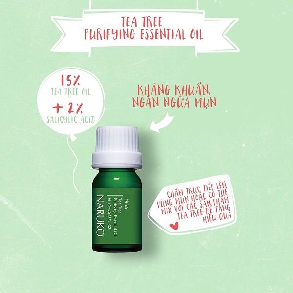 Tinh Dầu Naruko Tràm Trà Làm Giảm Mụn Viêm Sưng 10ml Tea Tree Purifying Essential Oil