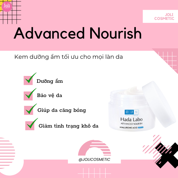 Kem Dưỡng Ẩm Cho Mọi Loại Da Hada Labo Advanced Nourish Hyaluronic Acid Cream 50g