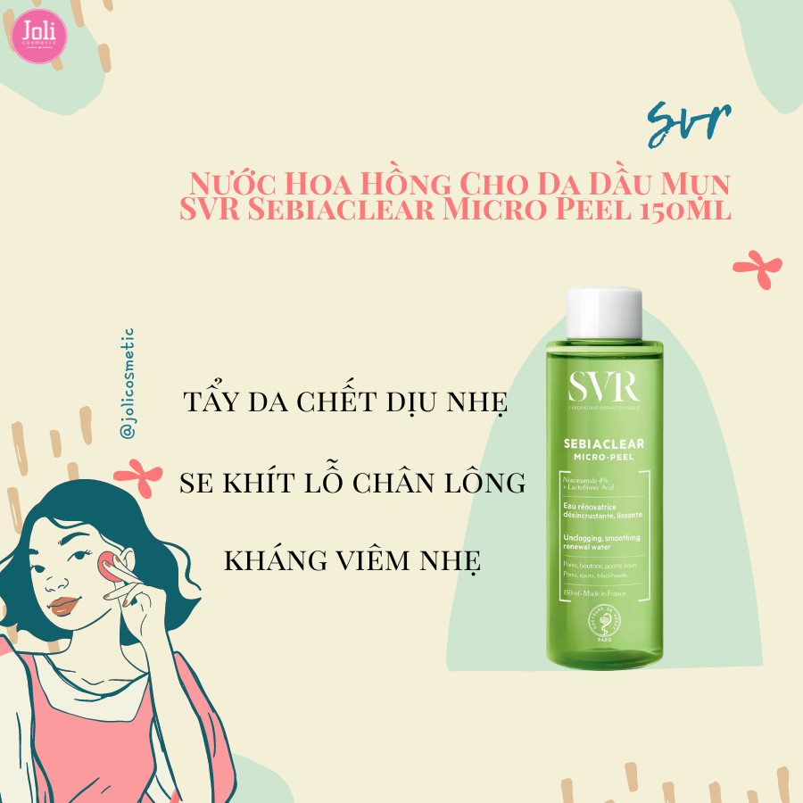 Nước Hoa Hồng Cho Da Dầu Mụn SVR Sebiaclear Micro Peel 150ml