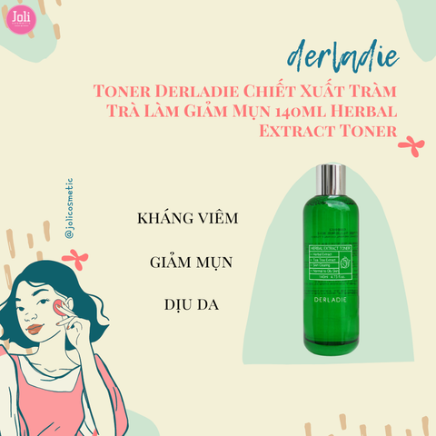 Toner Chiết Xuất Tràm Trà Làm Giảm Mụn Derladie Herbal Extract Toner 140ml