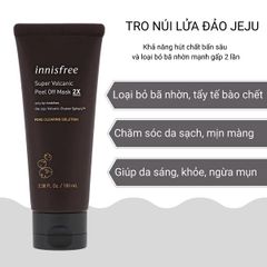 Mặt Nạ Lột Tro Núi Lửa Innisfree Super Volcanic Peel Off Mask 2X 100ml