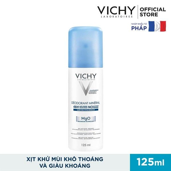 Xịt Khử Mùi Vichy Giữ Khô Thoáng Suốt 48 Giờ 125ml Deodorant MineralXịt Khử Mùi Vichy Giữ Khô Thoáng Suốt 48 Giờ 125ml Deodorant Mineral – JOLI COSMETIC