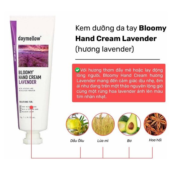 Kem Dưỡng Da Tay Cấp Ẩm Daymellow Bloomy Hand Cream 50g