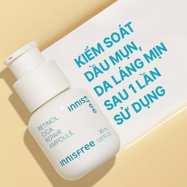 Bộ Dưỡng Ẩm Làm Dịu Phục Hồi Da 3 Món innisfree Green Tea Serum 10ml Retinol Ampoule 5ml Bija Cica Balm Ex 5ml
