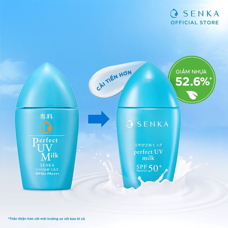 Sữa Chống Nắng Kiềm Dầu Mịn Lì Cho Da Dầu Senka Perfect UV Milk SPF50+ PA++++ 40ml