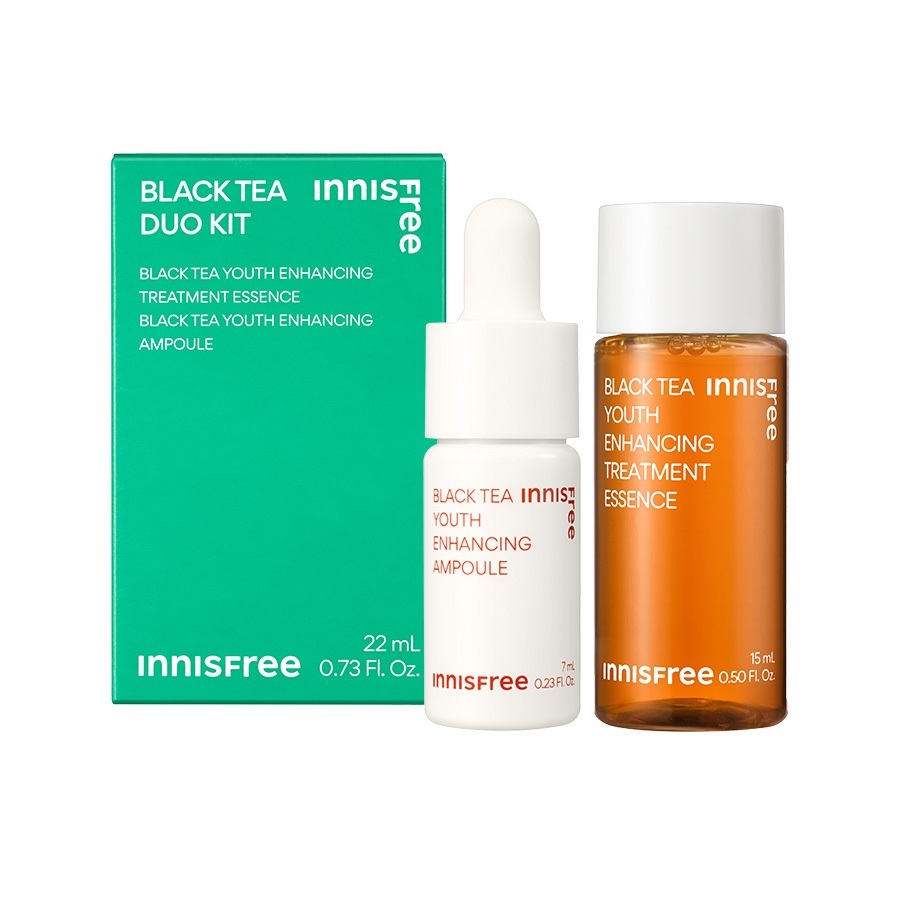 Bộ Dưỡng Da 2 Món Ngăn Ngừa Lão Hóa innisfree Black Tea Duo Kit Black Tea Essence 15ml + Black Tea Ampoule 7ml