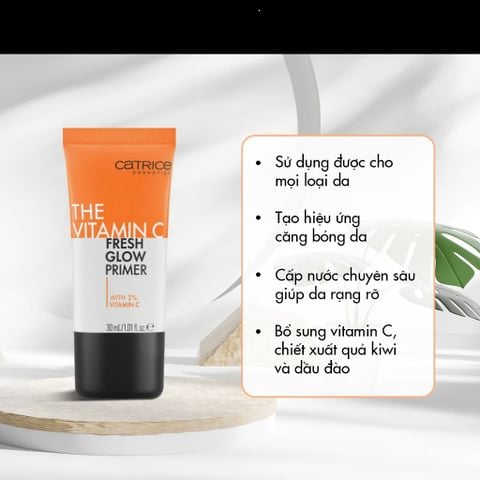 Kem Lót Cấp Ẩm Catrice Clean ID Vitamin C Fresh Glow Primer 30ml