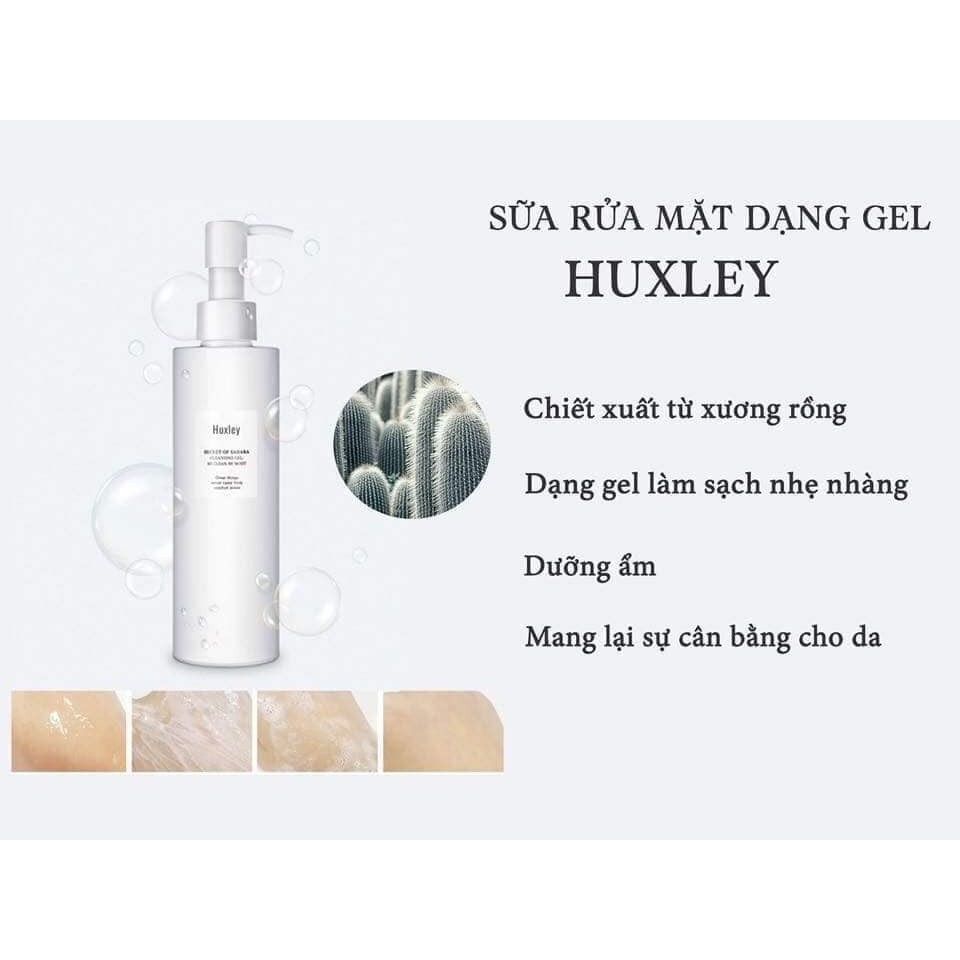 Gel Rửa Mặt Dịu Nhẹ Huxley Cleansing Gel ; Be Clean, Be Moist 200ml