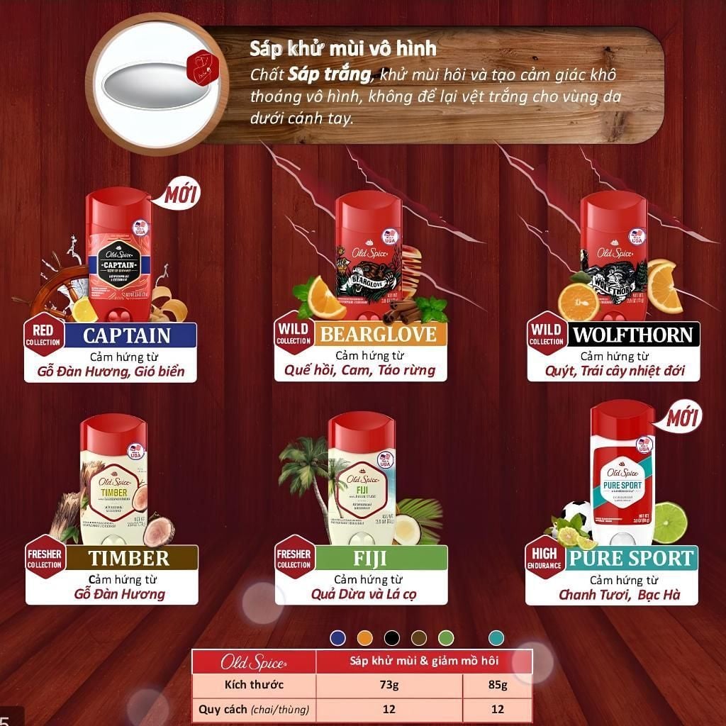 Sáp Khử Mùi Old Spice Long Lasting Protection Deodorant 85g