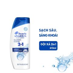 Dầu Gội & Xả Hỗ Trợ Giảm Gàu Head & Shoulders Classic Clean 2in1 Pyrithione Zinc Dandruff Shampoo + Conditioner 613ml
