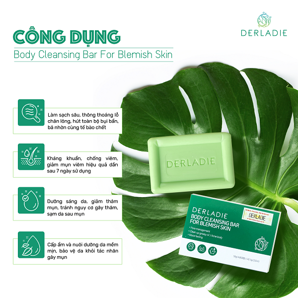 Xà Phòng Derladie Làm Sạch Và Giảm Mụn Cơ Thể 50g Body Cleansing Bar For Blemish Skin