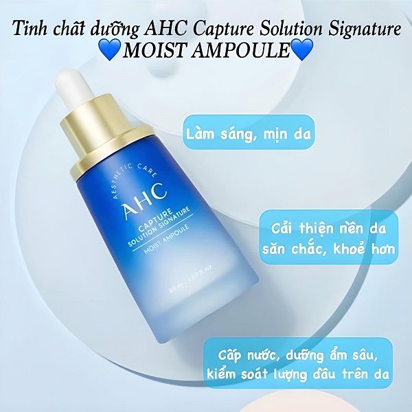 Tinh Chất Cấp Ẩm Sáng Da AHC Capture Solution Signature Moist Ampoule 50ml