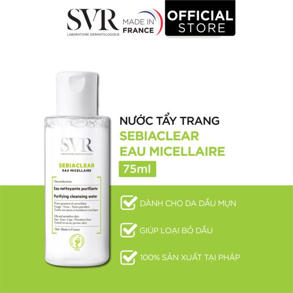 Nước Tẩy Trang Giúp Loại Bỏ Dầu Cho Da SVR Micellar Sebiaclear Eau Micellaire