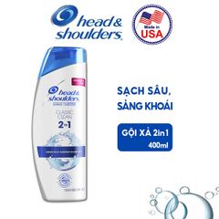 Dầu Gội Xả Head & Shoulders Pure Sport 2in1 Dandruff Shampoo + Conditioner For Men 400ml