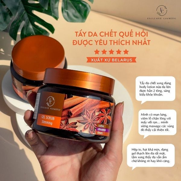 Tẩy Da Chết Toàn Thân Quế Hồi Và Café Exclusive Cosmetic Gel Scrub Coffee & Cinnamon Cloves 380g