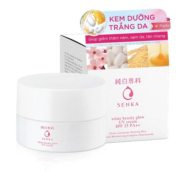 Kem Dưỡng Trắng Da Chống Nắng Ban Ngày Senka White Beauty Glow UV Cream SPF25 PA++ 50g