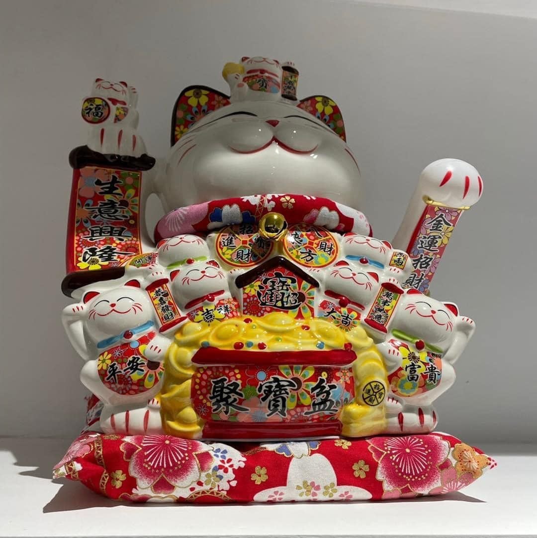 Mèo vẫy tay thần tài Maneki-neko 29cm