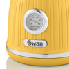 Ấm siêu tốc có đồng hồ đo nhiệt độ Swan retro màu vàng