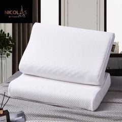 Gối cao su Nicolas thiết kế vỏ thun thoáng khí