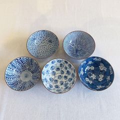 Bộ 5 bát gốm nhật Mino Yaki