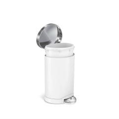 Thùng rác bán nguyệt Simplehuman 6l màu trắng