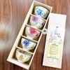 Set bát gốm vẽ tay toàn hoạ tiết hoa
