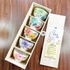 Set bát gốm vẽ tay toàn hoạ tiết hoa