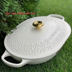 Nồi gang Le Creuset Oblong Fleur