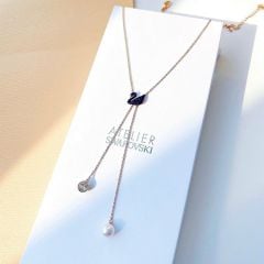 Dây chuyền thiên nga đen chữ Y Swarovski