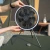 Quạt tích điện không dây kèm đèn LED Mooas 28cm