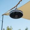 Quạt tích điện không dây kèm đèn LED Mooas 28cm