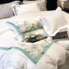 Bộ chăn ga gối Tencel 100s hoạ thiết thêu hoa hồng