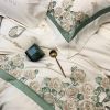 Bộ chăn ga gối Tencel 100s hoạ thiết thêu hoa hồng