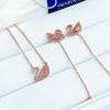 Set phụ kiện Swarovski thiên nga đá hồng