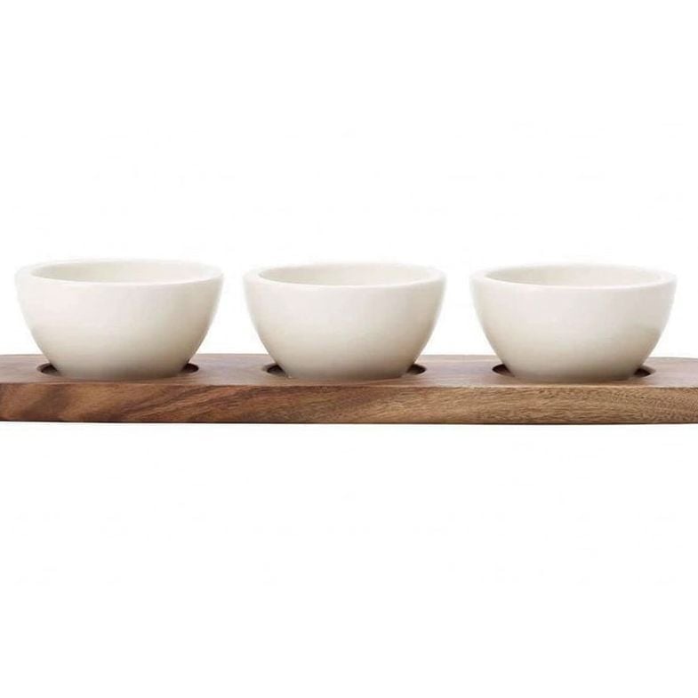 Bộ 3 bát nước chấm Villeroy & Boch kèm khay gỗ