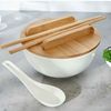 Bộ bát sứ nắp tre kèm thìa, đũa ăn Mỳ, Phở  Ernesto