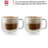 Bộ 2 cốc thủy tinh 2 lớp có quai cầm Zwilling 450 ml