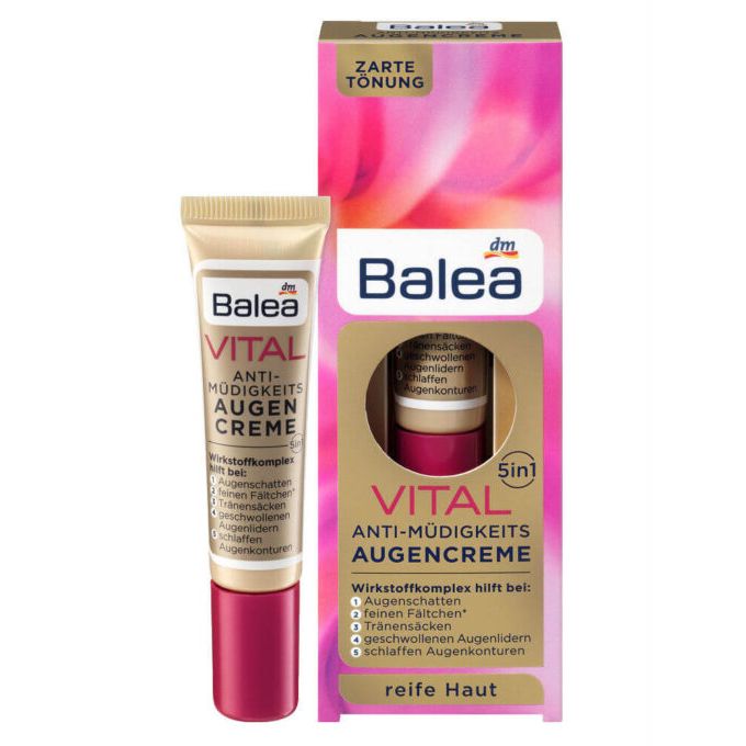 Kem Dưỡng Mắt Balea Vital 5in1 Giẳm Mờ Nếp Nhăn, 15 ml