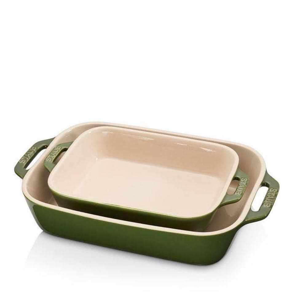 Bộ 2 khay nướng màu húng quế Staub