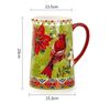 Bộ bình cốc kèm đĩa sứ 6 món Magrace hoạ tiết chim chào mào đỏ