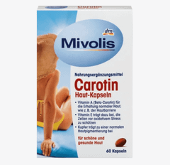 Viên uống chống nắng Mivolis Carotin, 60 viên