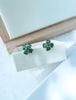 Hoa tai cỏ 4 lá xanh Ngọc Bích Swarovski