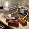 Hộp đựng khăn giấy gỗ nắp da cao cấp Hermes