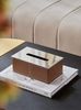 Hộp giấy da Brown Leather