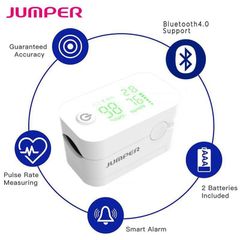 Máy đo nồng độ oxy máu SPO2, PR, PI Jumper JPD-500G kết nối Bluetooth, màn hình Led
