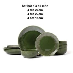 Bộ sưu tập sứ Mikasa xanh lá