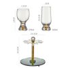 Bộ 6 ly mạ vàng đáy Aurzen 370ml kèm giá gỗ cao cấp